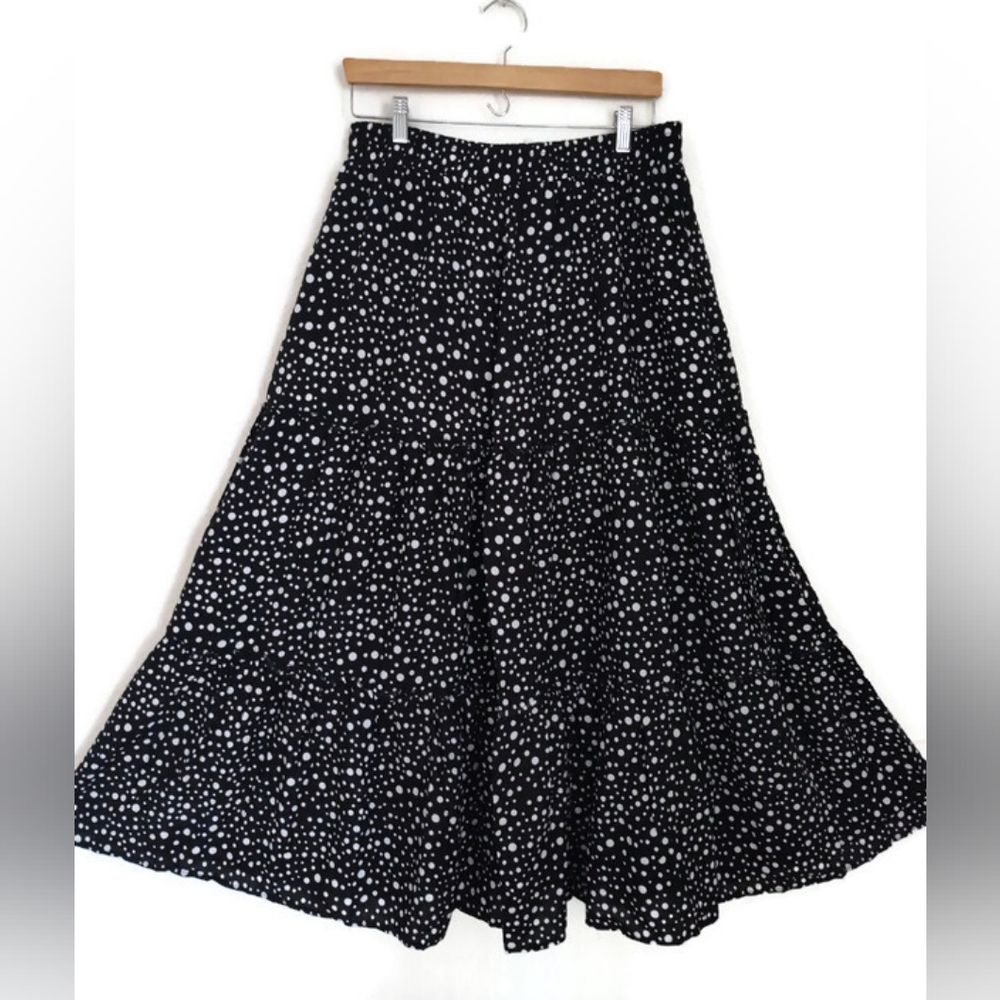 Polkadot New! Tiered Lined Prairie Peasant Skirt Size XL - Picture 1 of 1